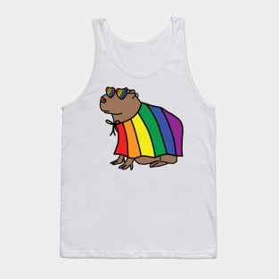 Cool Capybara in Pride Cape Tank Top